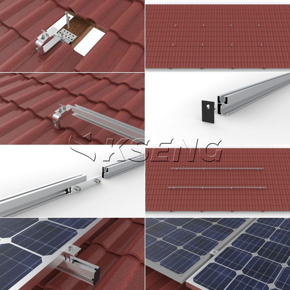 R061 Solar Mounting System Installation Steps R061-sistema-di-montaggio-solare-per-tetto-in-tegole-con-ganci-per-tetto-HA-1101-e-binari-R061