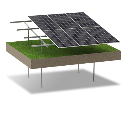 sistema di montaggio solare a terra in metallo liquido