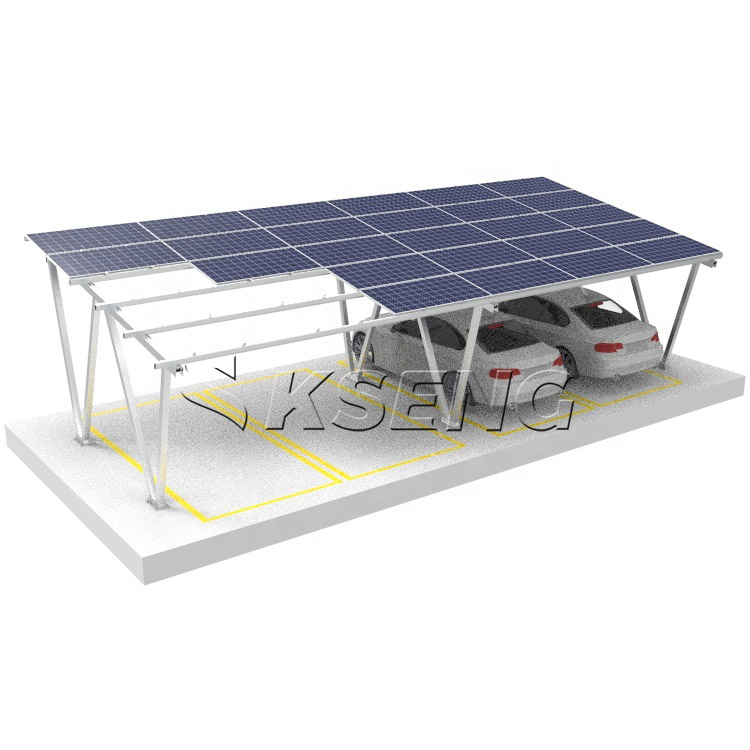 Posto auto coperto fotovoltaico con struttura di parcheggio solare in alluminio