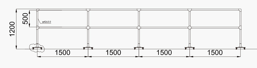 disegno del sistema di ringhiera del tetto