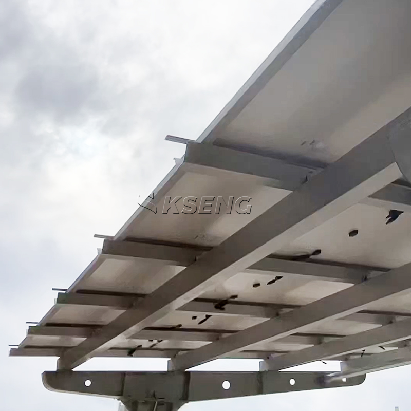 Posto auto coperto solare impermeabile a sbalzo singolo in acciaio al carbonio