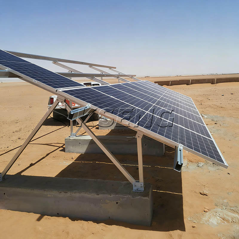 Struttura di montaggio solare per fondazione in calcestruzzo Kseng AL6005-T5