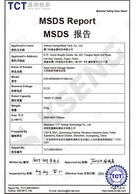 KSS-05KBG051V100A-AC Scheda di sicurezza