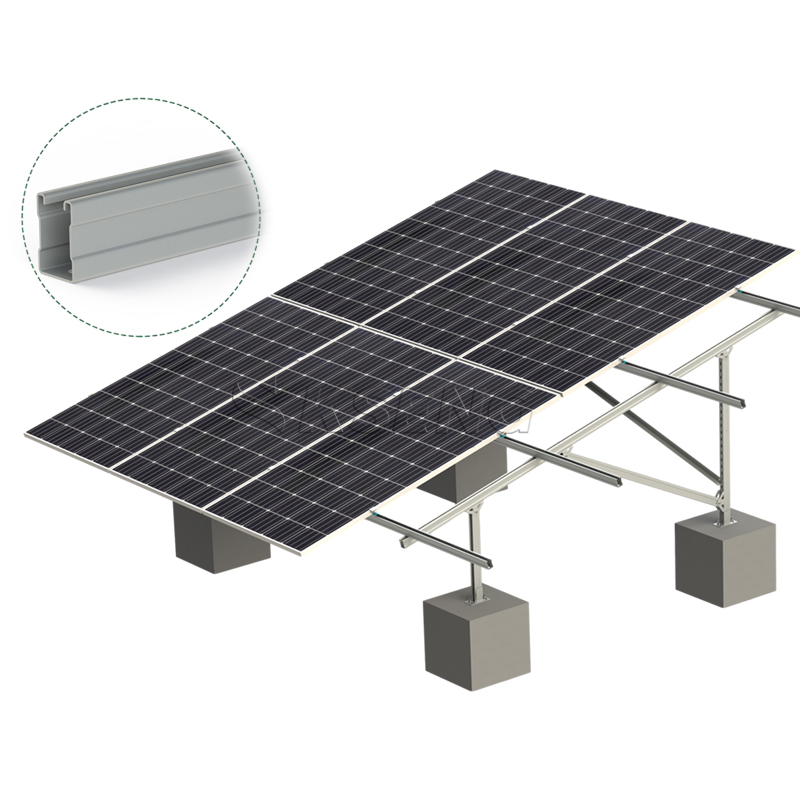 Kit rack per montaggio a terra del pannello solare in acciaio al carbonio