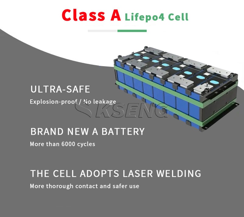 Batteria agli ioni di litio Kseng 51.2V 100Ah montata su rack 5kw 10kw 20kw 30kw Sistemi solari Lifepo4 Batteria