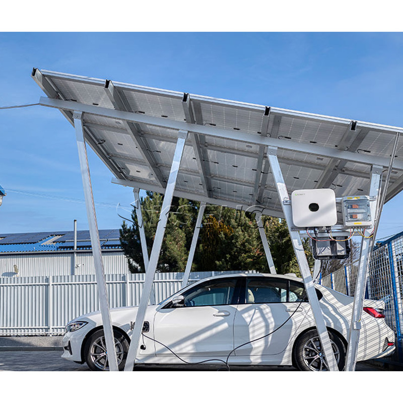 Sistema di energia solare completo per posto auto coperto fotovoltaico - Alluminio impermeabile