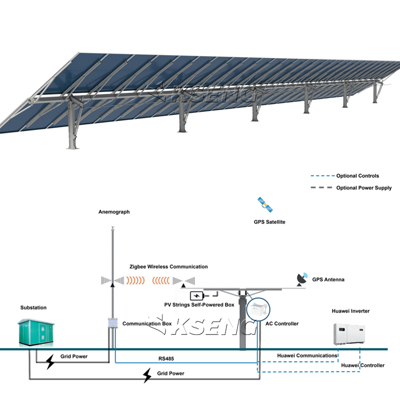 Struttura di regolazione precisa dell'angolo del rack solare regolabile in continuo da 5 &deg; a 60 &deg; 