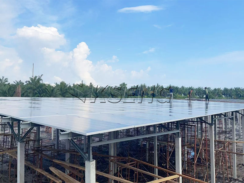 Kseng Progetto complementare Fish-Solar da 1 MW in Malesia: soluzione con supporto solare in zinco-alluminio-magnesio
