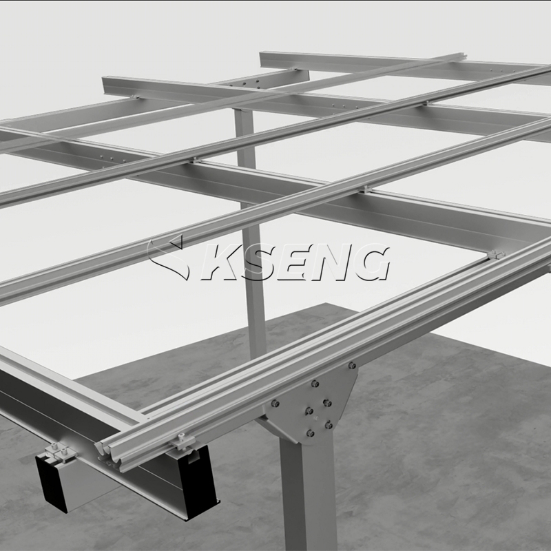 Binario solare impermeabile AL6005-T5 per applicazioni su posto auto coperto e pergola