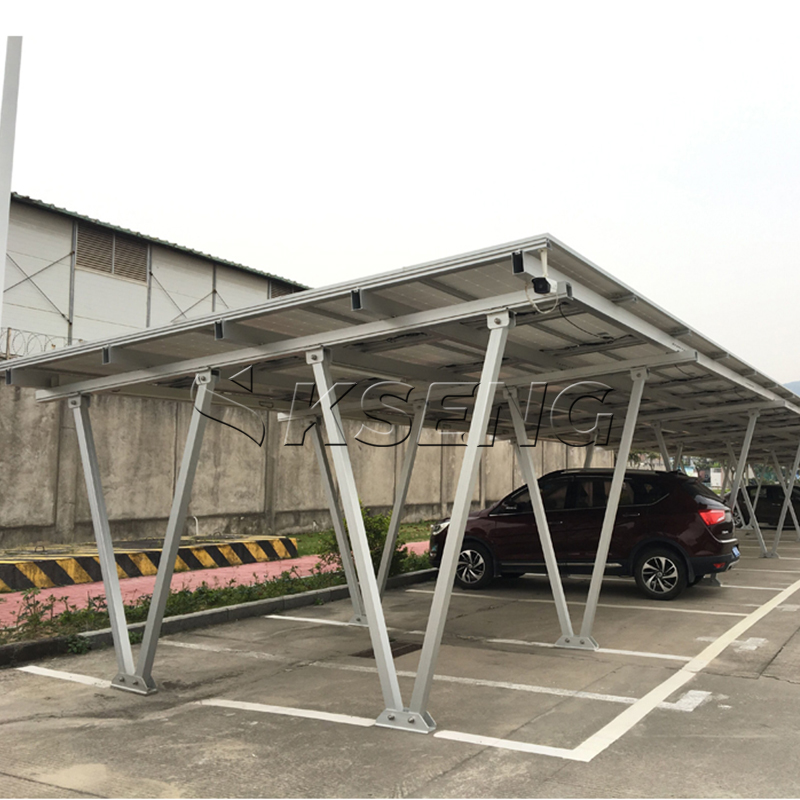 Sistema di montaggio per posto auto coperto fotovoltaico con struttura di parcheggio in alluminio solare