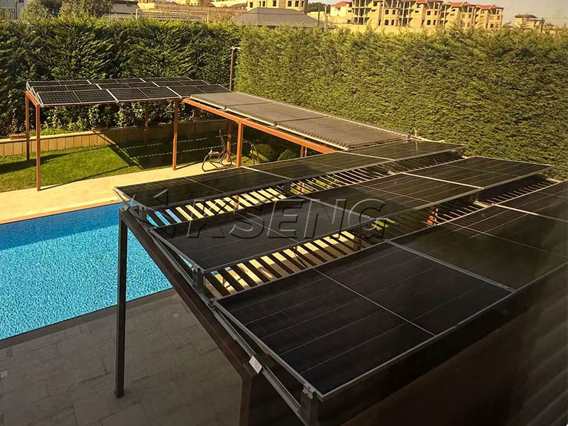 Successo di adeguamento: aggiunta di energia solare a una pergola esistente in Azerbaigian con il sistema zavorrato di Kseng