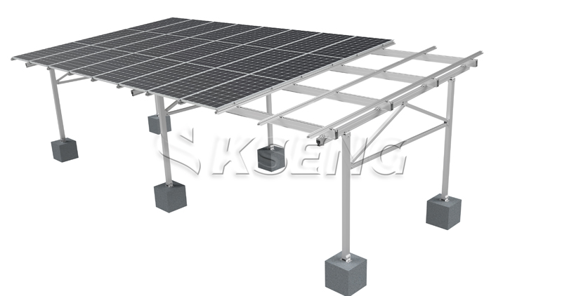 Tettoia-solare-per-parcheggio-in-alluminio-Kseng-con-moduli-fotovoltaici