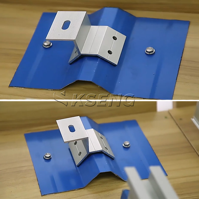Morsetto solare per tetto in metallo trapezoidale forato Kseng Dispositivo in alluminio AL6005-T5 con bulloni SUS304