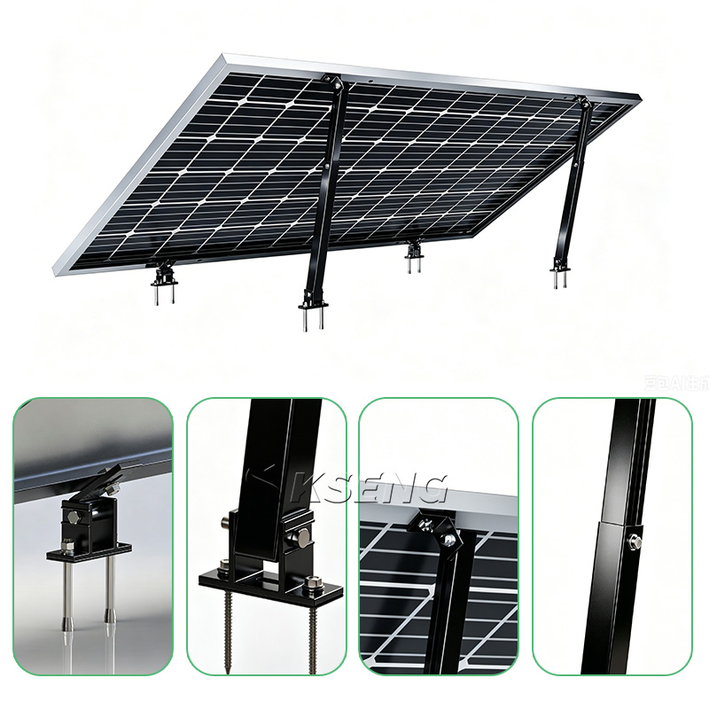 Staffe solari in alluminio KSENG Supporto per gamba anteriore posteriore regolabile (intervallo di angolazione 10-15 &deg;, 15-30 &deg;, 30-60 &deg;)